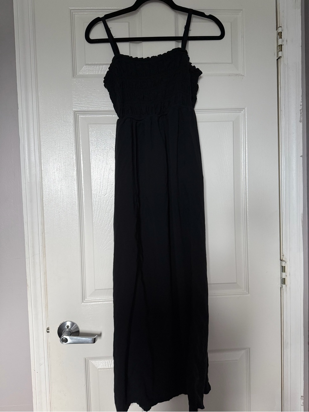 Old Navy Black Smocked Maxi Dress with Spaghetti Straps